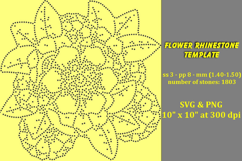 Flower Rhinestone Template SVG Ethnic Touch 