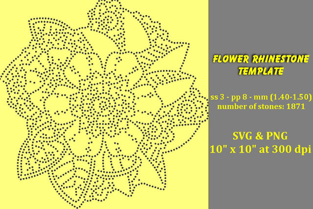 Flower Rhinestone Template SVG Ethnic Touch 