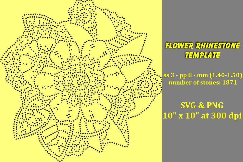 Flower Rhinestone Template SVG Ethnic Touch 