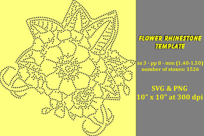 Flower Rhinestone Template SVG Ethnic Touch 