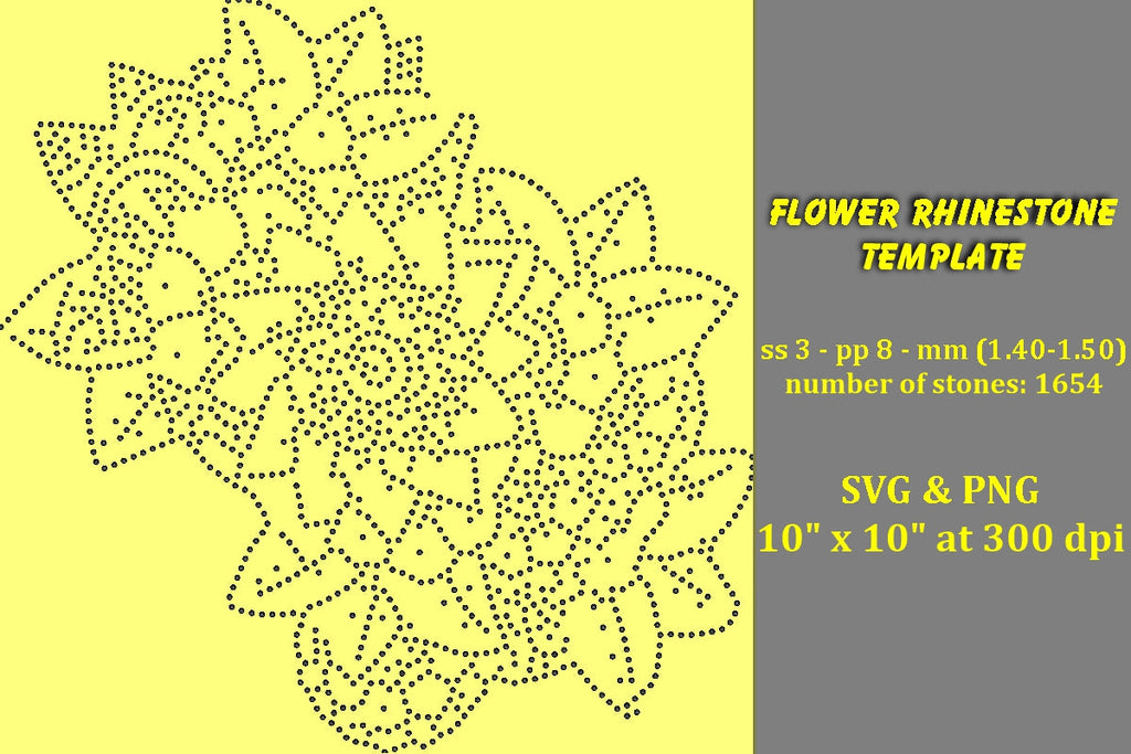 Flower Rhinestone Template - So Fontsy