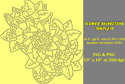 Flower Rhinestone Template SVG Ethnic Touch 