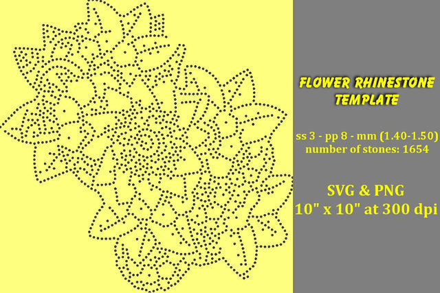 Flower Rhinestone Template SVG Ethnic Touch 