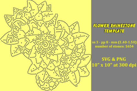 Flower Rhinestone Template SVG Ethnic Touch 