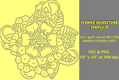 Flower Rhinestone Template SVG Ethnic Touch 