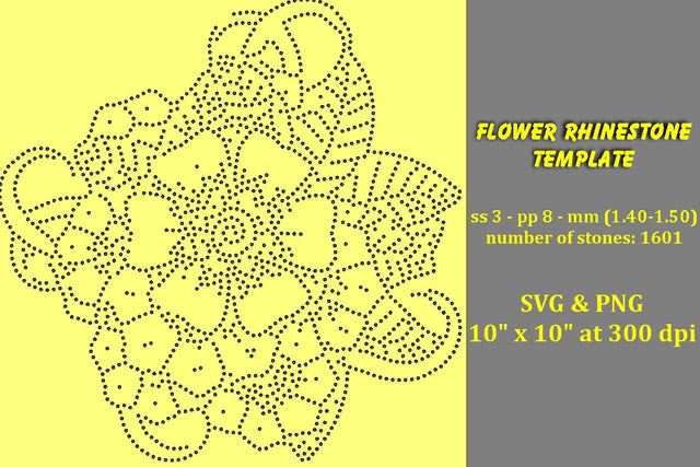 Flower Rhinestone Template SVG Ethnic Touch 