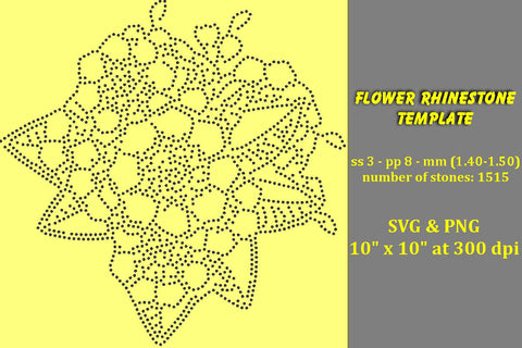 Flower Rhinestone Template SVG Ethnic Touch 