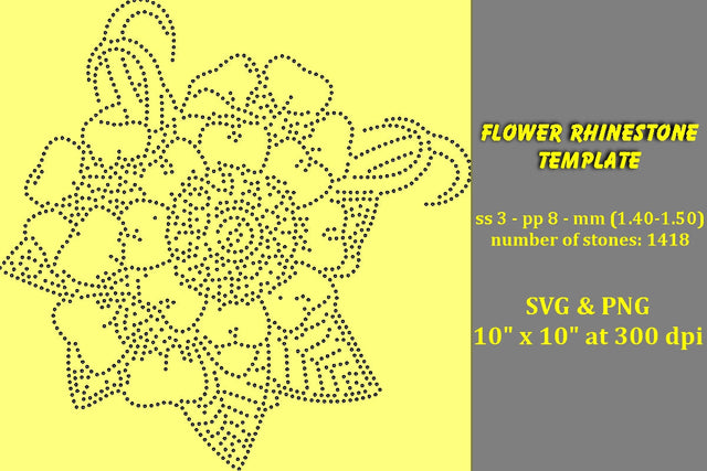 Flower Rhinestone Template SVG Ethnic Touch 