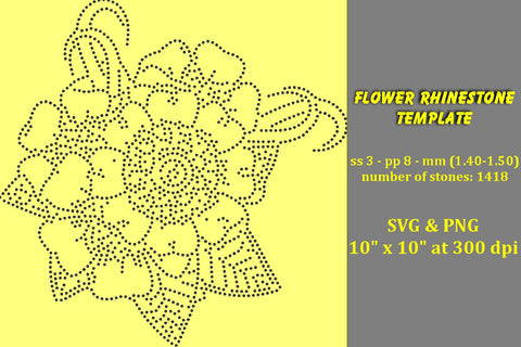Flower Rhinestone Template SVG Ethnic Touch 