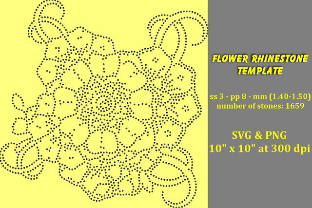 Flower Rhinestone Template SVG Ethnic Touch 