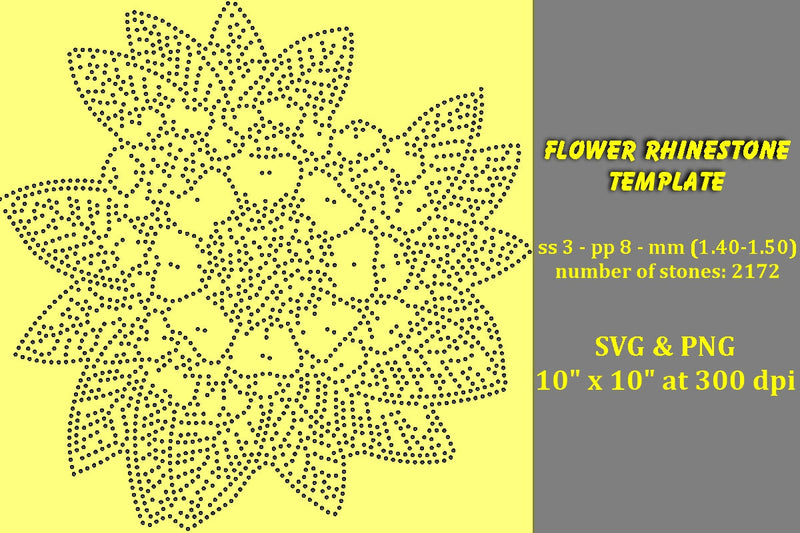 Flower Rhinestone Template SVG Ethnic Touch 