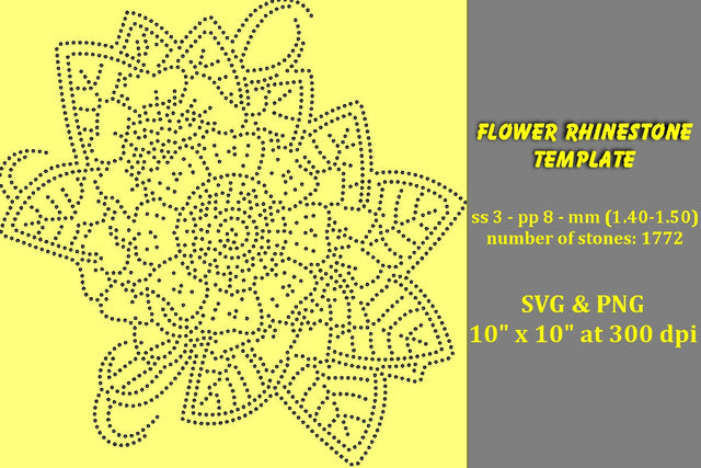 Flower Rhinestone Template SVG Ethnic Touch 