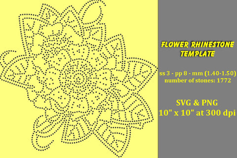 Flower Rhinestone Template SVG Ethnic Touch 