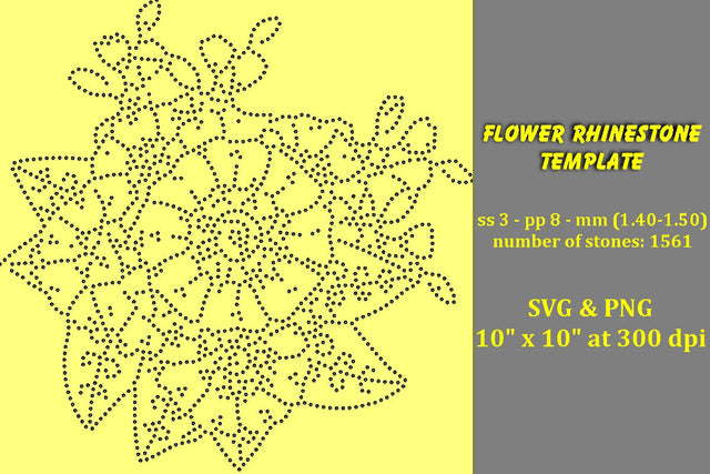 Flower Rhinestone Template SVG Ethnic Touch 