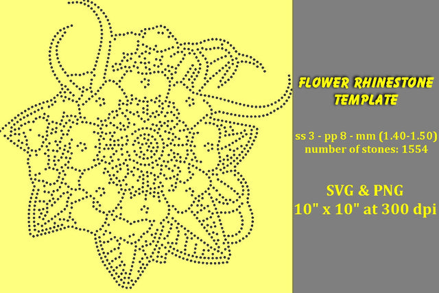 Flower Rhinestone Template SVG Ethnic Touch 