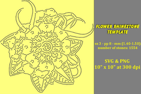 Flower Rhinestone Template SVG Ethnic Touch 