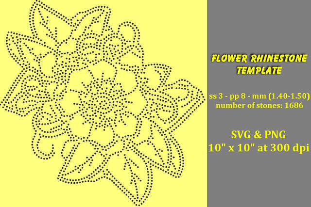 Flower Rhinestone Template SVG Ethnic Touch 