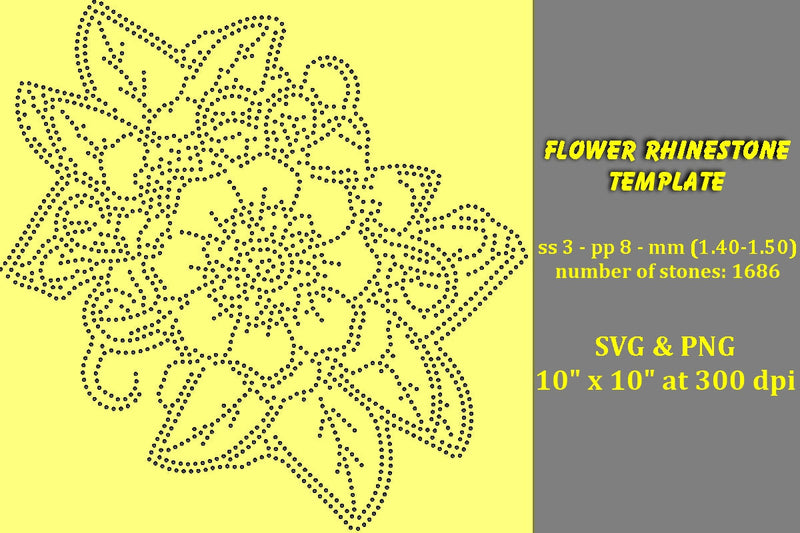 Flower Rhinestone Template SVG Ethnic Touch 