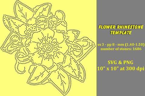 Flower Rhinestone Template SVG Ethnic Touch 