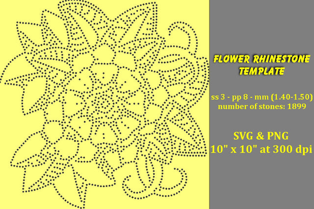 Flower Rhinestone Template SVG Ethnic Touch 