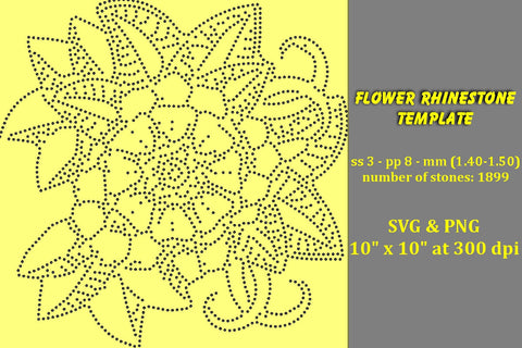 Flower Rhinestone Template SVG Ethnic Touch 