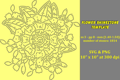 Flower Rhinestone Template SVG Ethnic Touch 