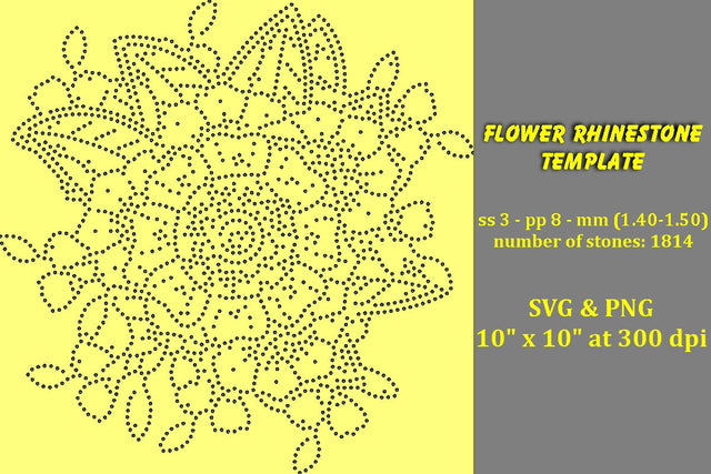 Flower Rhinestone Template SVG Ethnic Touch 