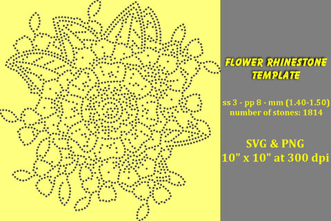 Flower Rhinestone Template SVG Ethnic Touch 