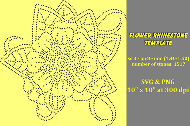 Flower Rhinestone Template SVG Ethnic Touch 