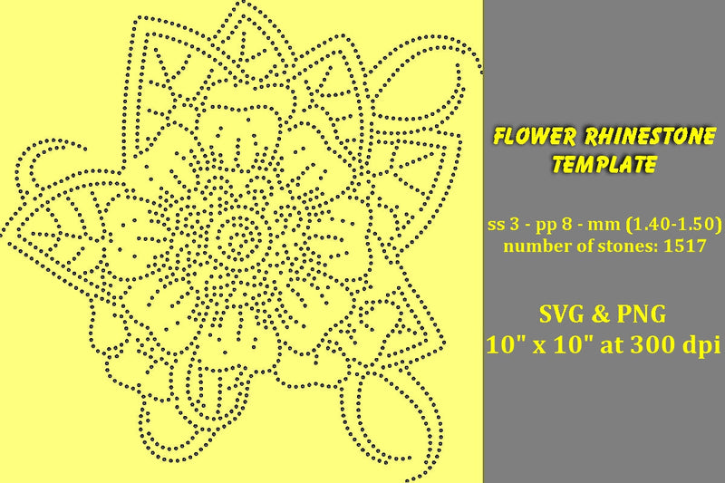 Flower Rhinestone Template SVG Ethnic Touch 