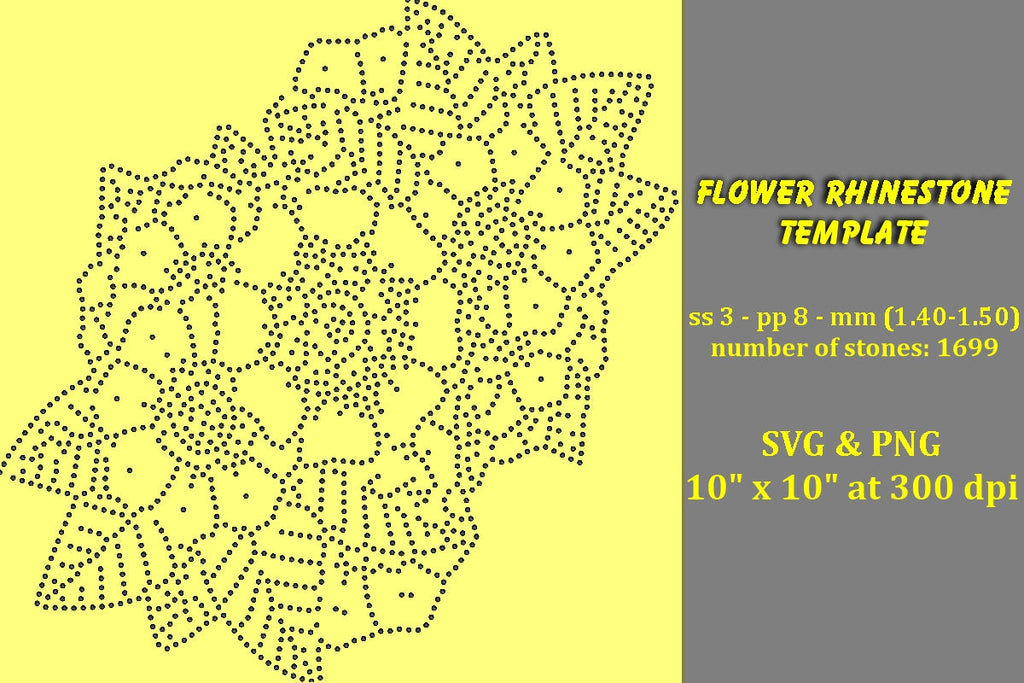 Flower Rhinestone Template - So Fontsy