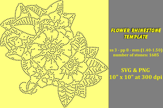 Flower Rhinestone Template SVG Ethnic Touch 
