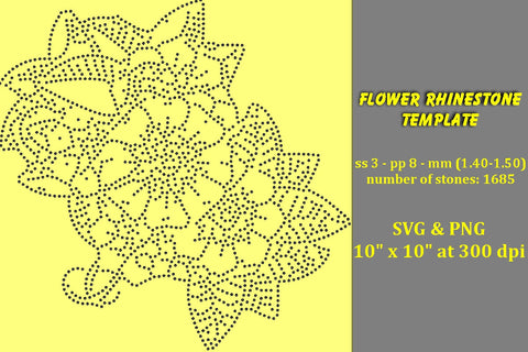Flower Rhinestone Template SVG Ethnic Touch 