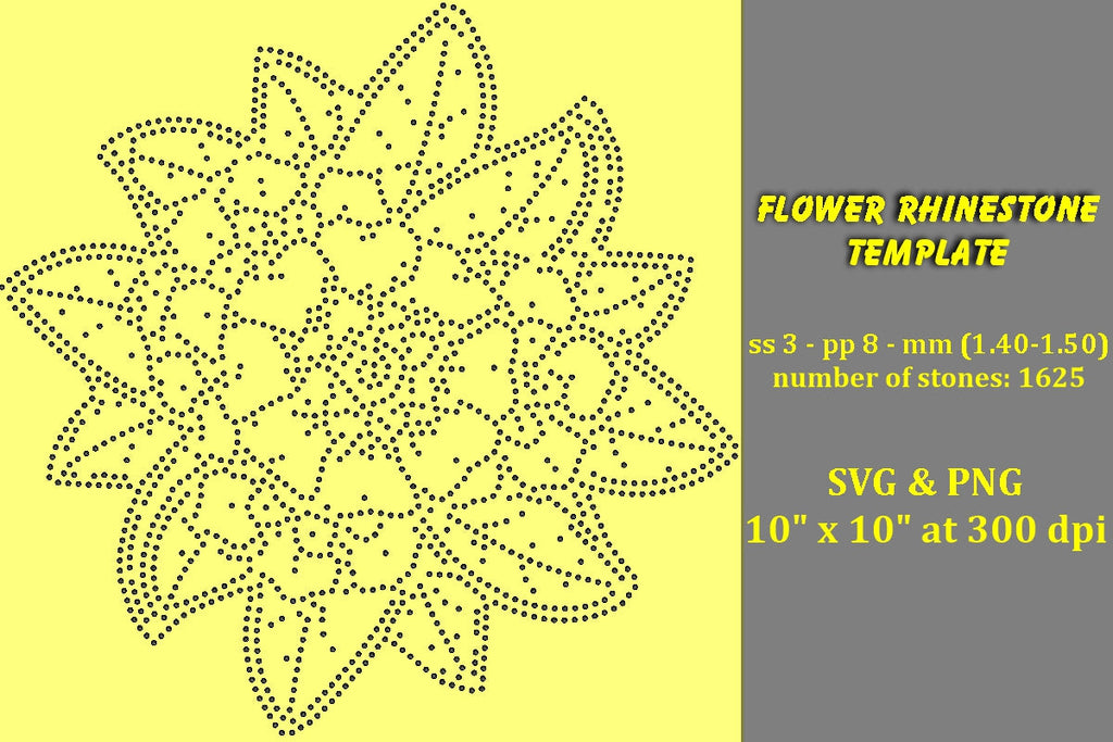 Flower Rhinestone Template - So Fontsy