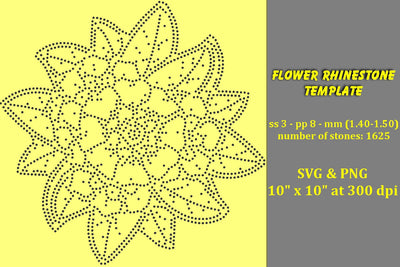 Flower Rhinestone Template SVG Ethnic Touch 