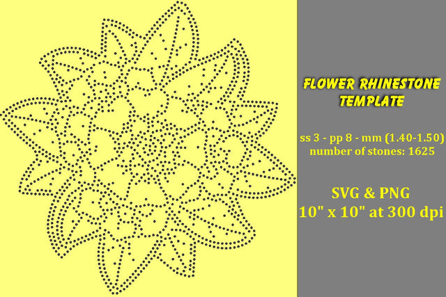 Flower Rhinestone Template SVG Ethnic Touch 