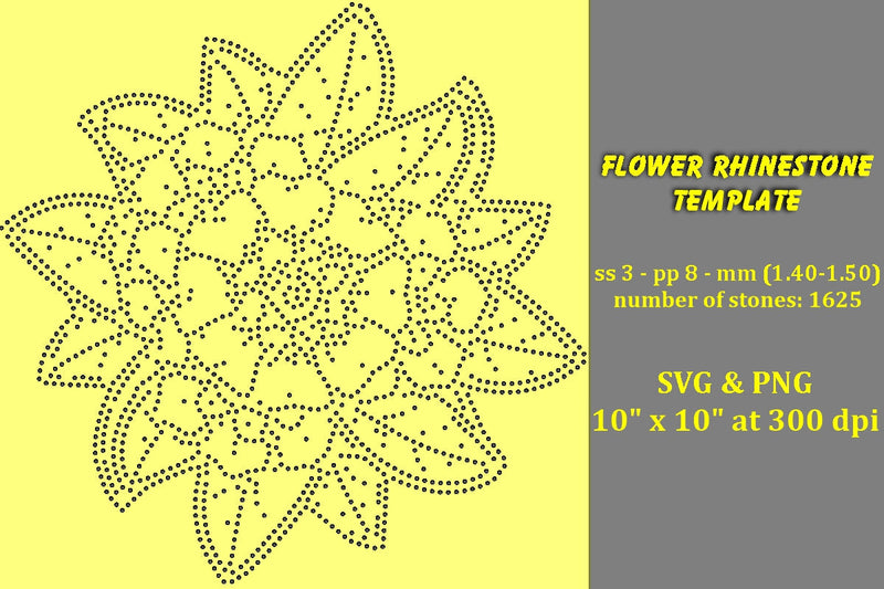Flower Rhinestone Template SVG Ethnic Touch 