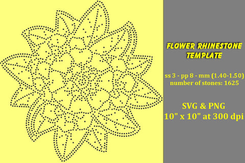 Flower Rhinestone Template SVG Ethnic Touch 