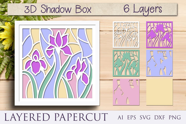 Flower shadow box svg, Floral layered papercut template 3D Paper AnastasiyaArtDesign 