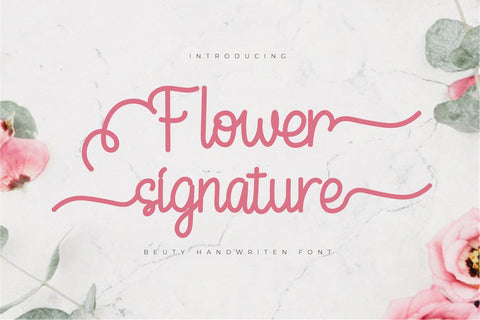 Flower Signature Font twinletter 