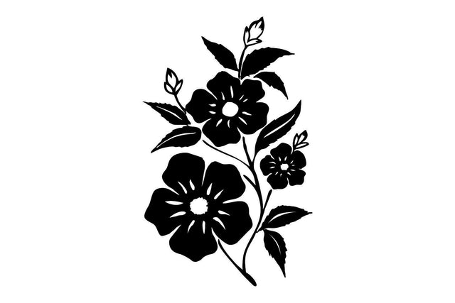 Flower Silhoutte Clipart SVG Kasih Ibu 