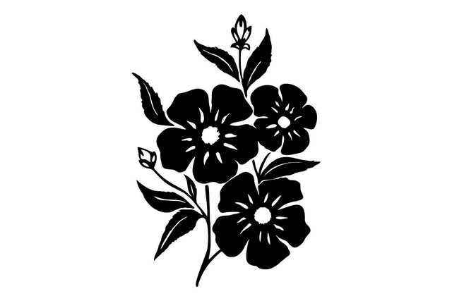 Flower Silhoutte Clipart SVG Kasih Ibu 