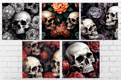 Flower skull sublimation, Square halloween coaster png design Sublimation AnastasiyaArtDesign 