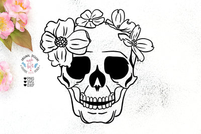 Flower Skull Tattoo Design SVG Graphic House Design 