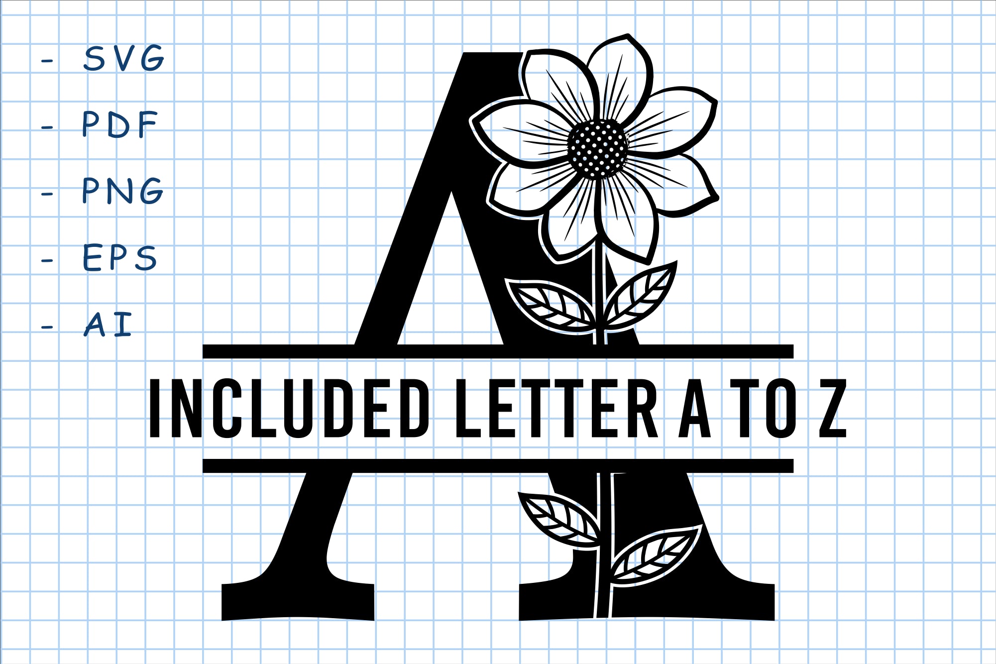 Flowers Split Monogram Font
