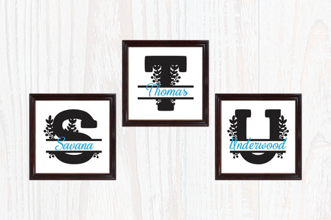 Flower Split Monogram Font SVG SavanasDesign 