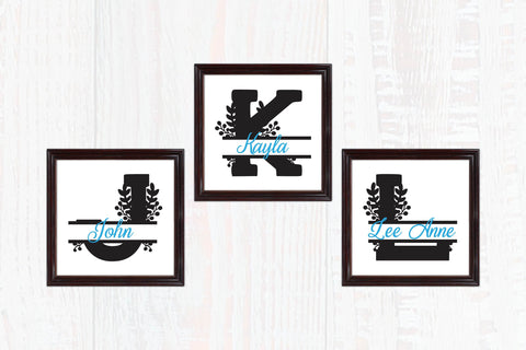 Flower Split Monogram Font SVG SavanasDesign 