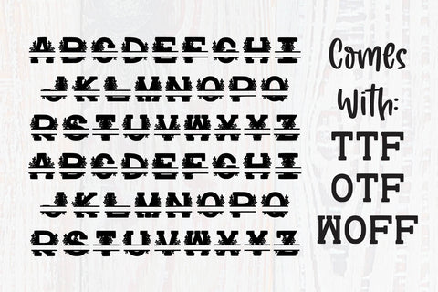 Flower Split Monogram Font SVG SavanasDesign 