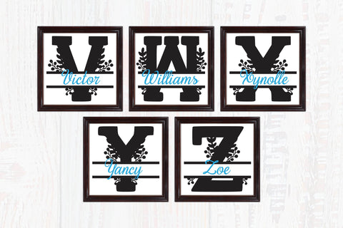 Flower Split Monogram Font SVG SavanasDesign 