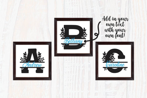 Flower Split Monogram Font SVG SavanasDesign 